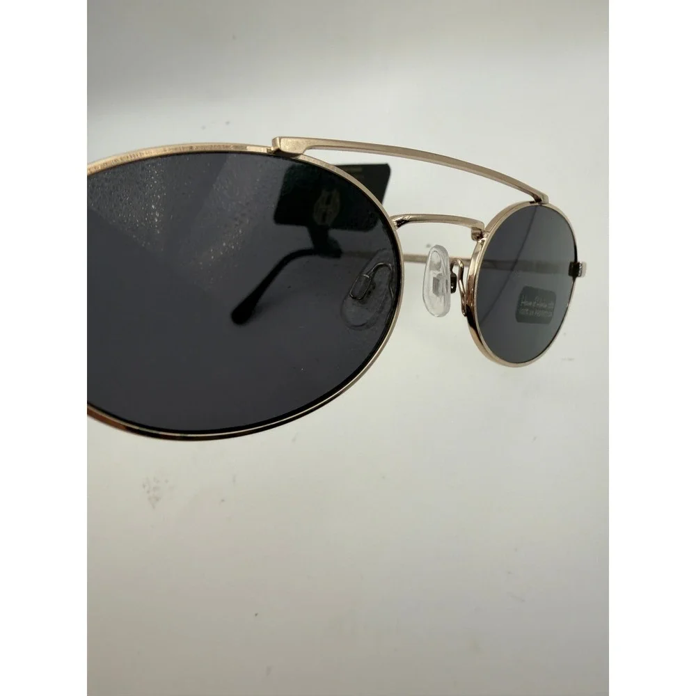 House of Harlow 1960 Sunglasses Womens OS Gold Oval UV Protection Retro Sunnies